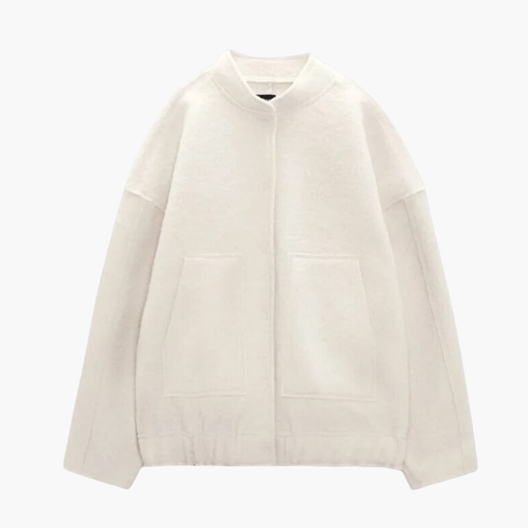Dames Bomber Oversize met Voorzakken en Verborgen Sluiting