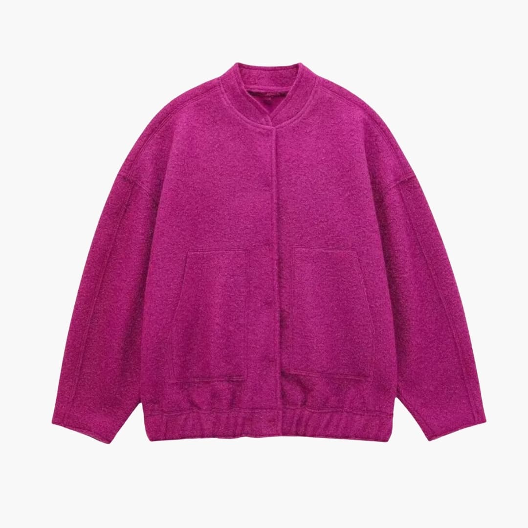 Dames Bomber Oversize met Voorzakken en Verborgen Sluiting