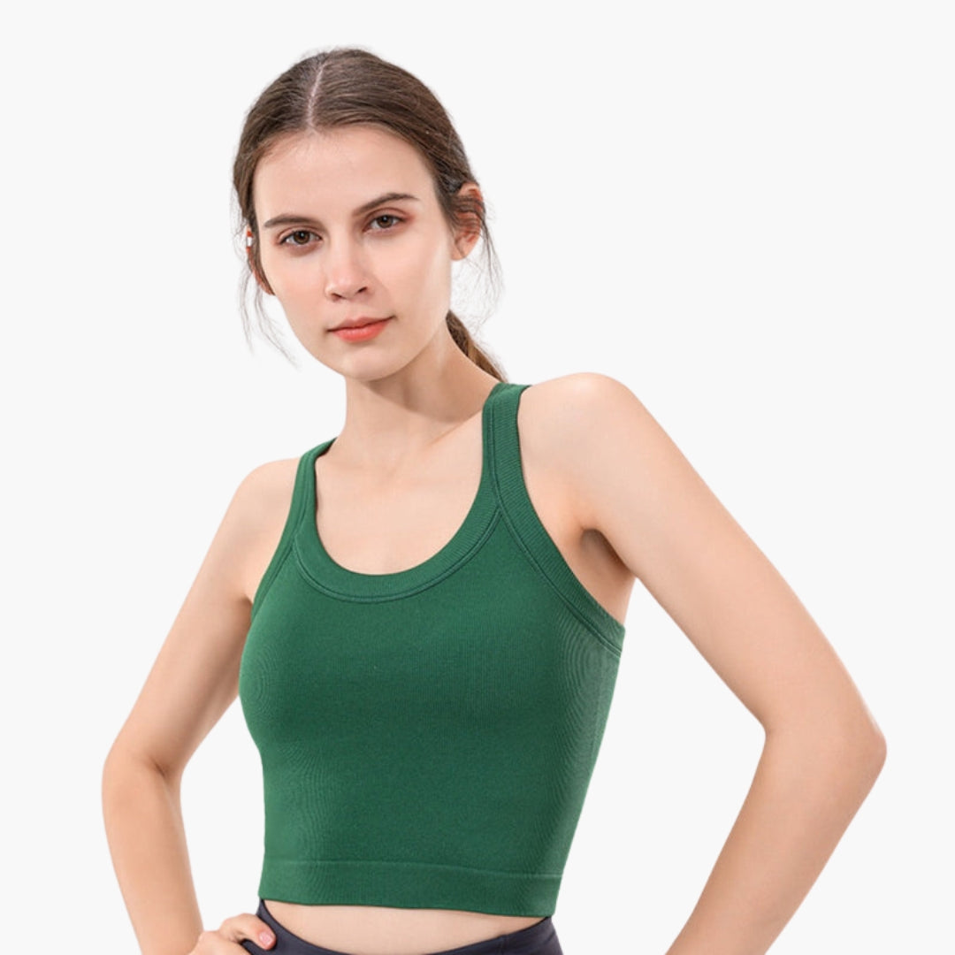 Eng anliegendes ärmelloses Sport-Top für Damen mit gerippter Oberfläche