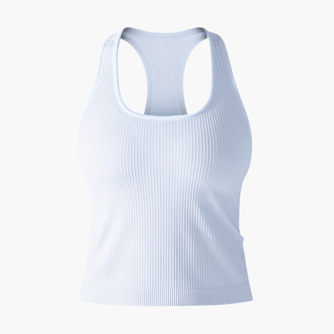 Débardeur de sport femme à surface côtelée sans manches