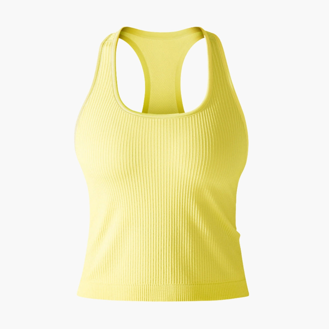 Débardeur de sport femme à surface côtelée sans manches