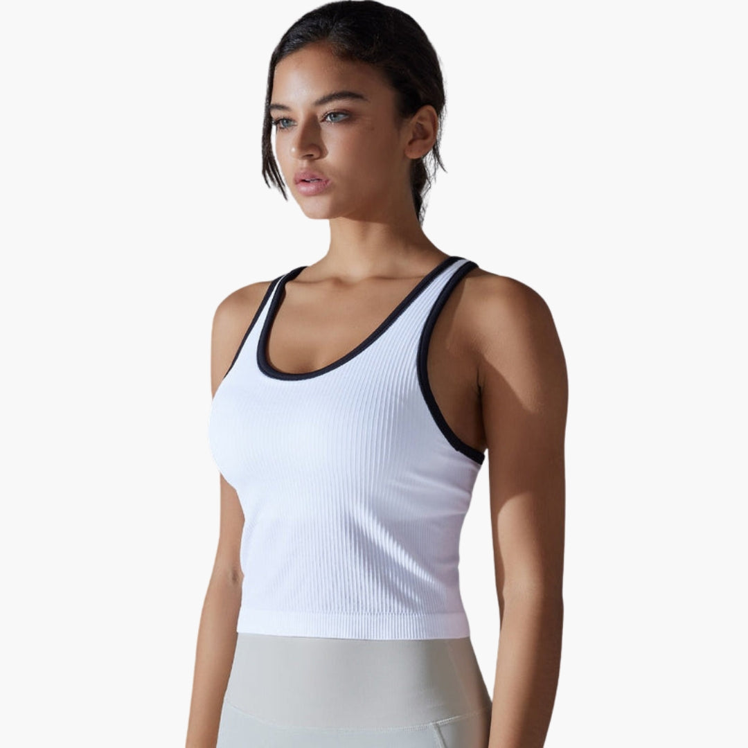 Débardeur de sport femme à surface côtelée sans manches