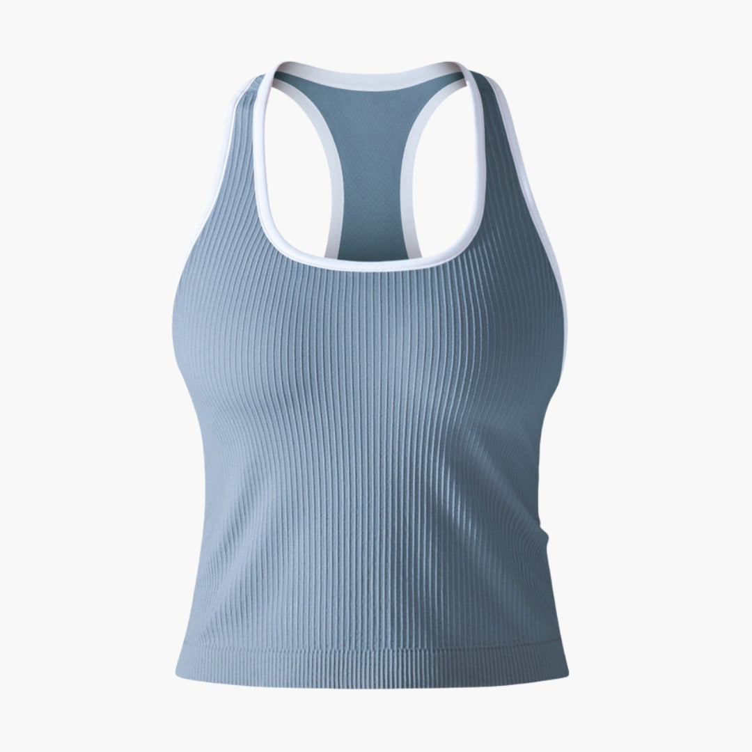 Débardeur de sport femme à surface côtelée sans manches