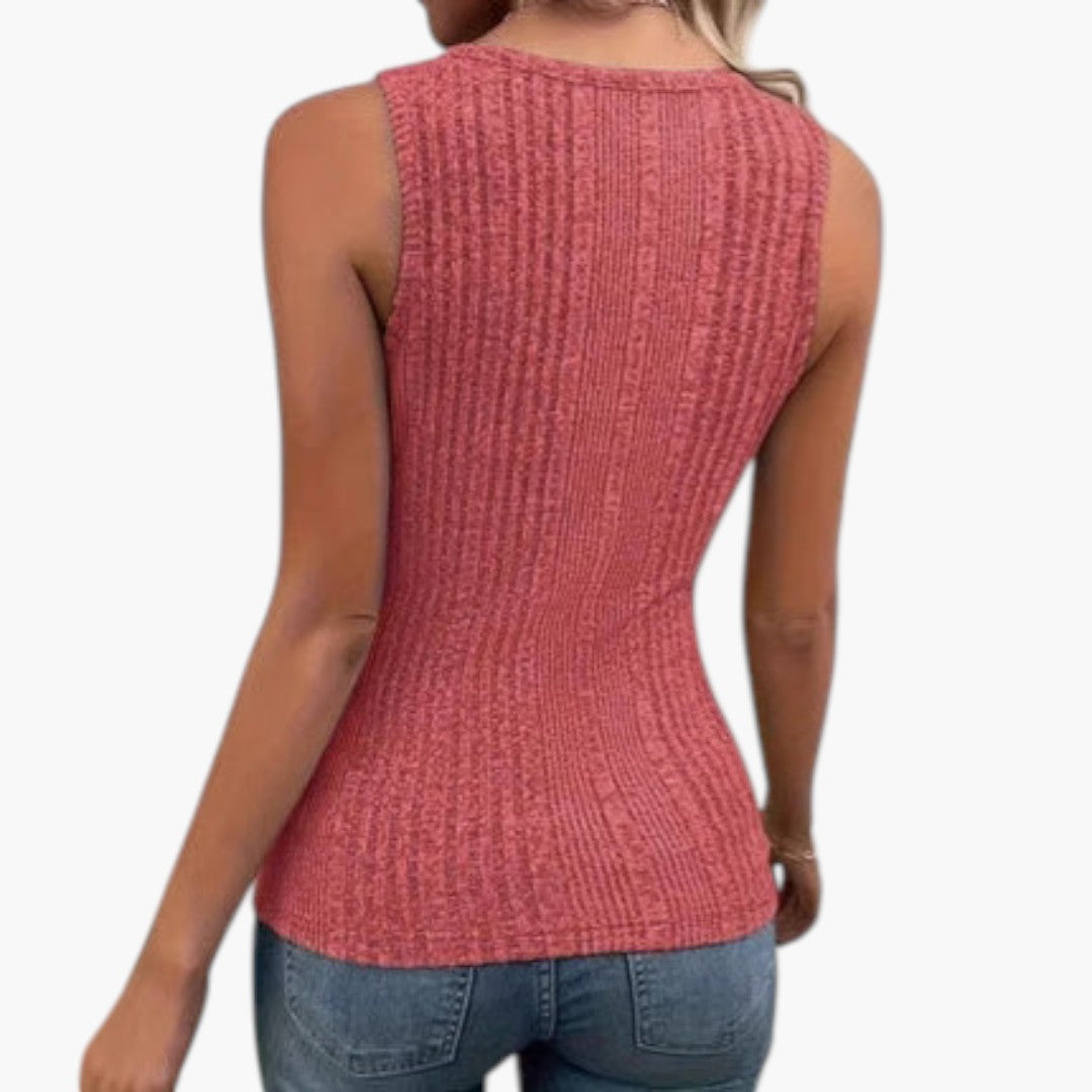 Dames top met wijde halslijn
