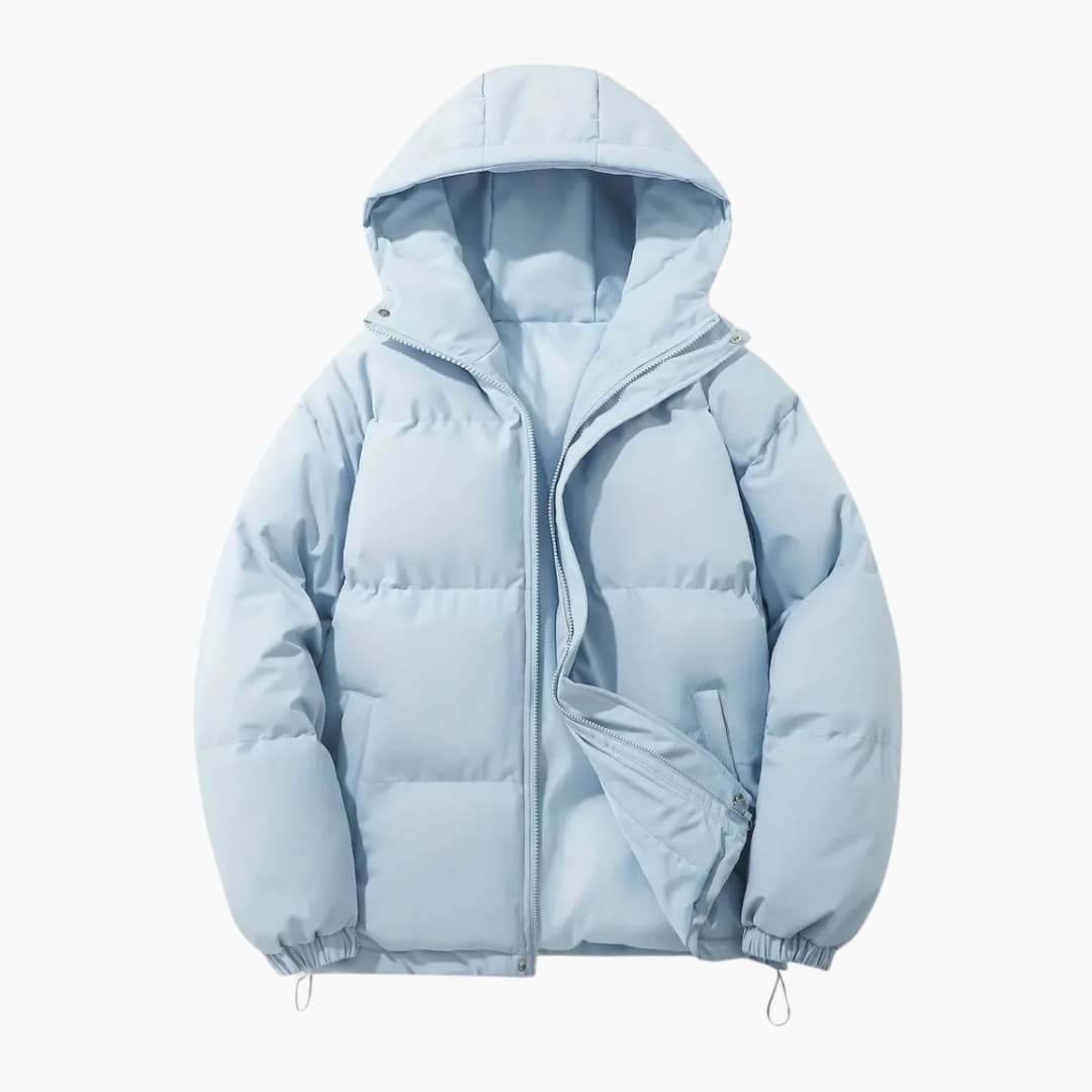 Women's quilted jacket with hood and zip closure