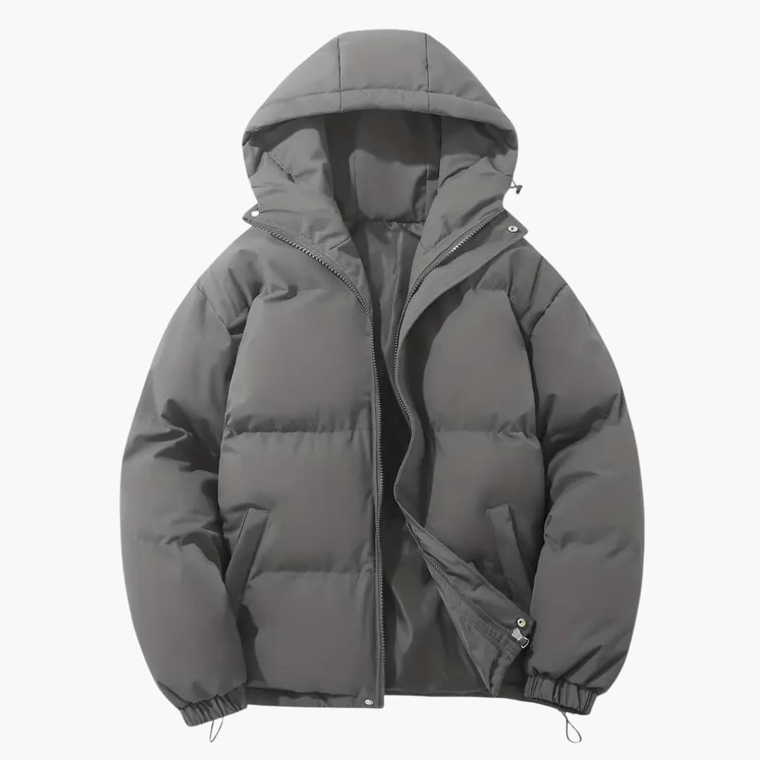 Women's quilted jacket with hood and zip closure