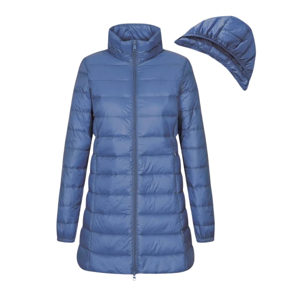 Doudoune longue femme avec fermeture zippée