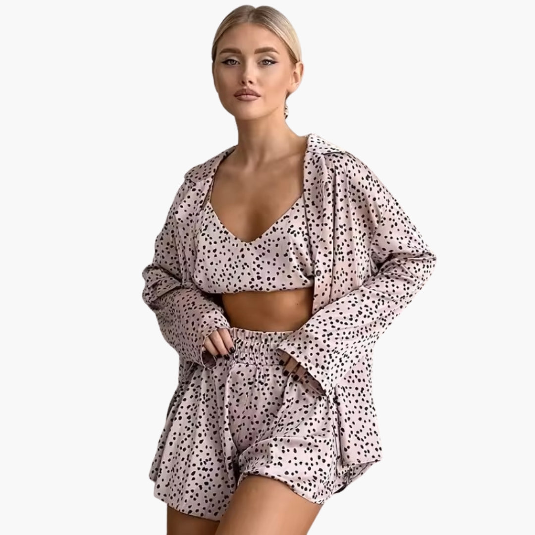 Ensemble Femme Été à Manches Courtes avec Haut à Boucle