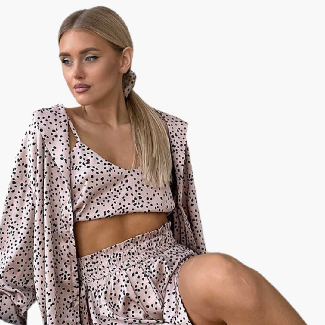 Ensemble Femme Été à Manches Courtes avec Haut à Boucle