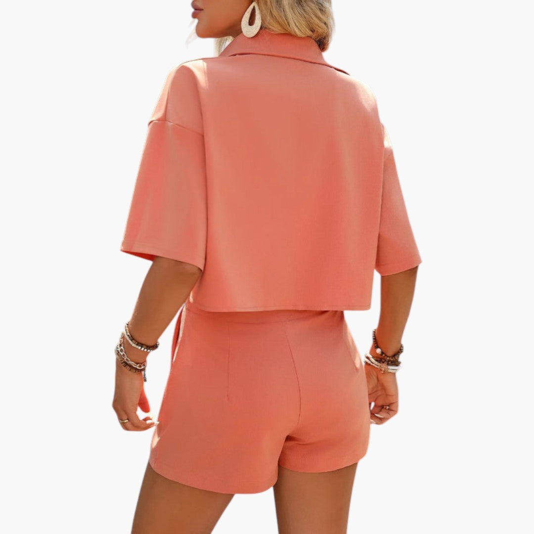 Ensemble Femme avec Chemise Manches Courtes et Short