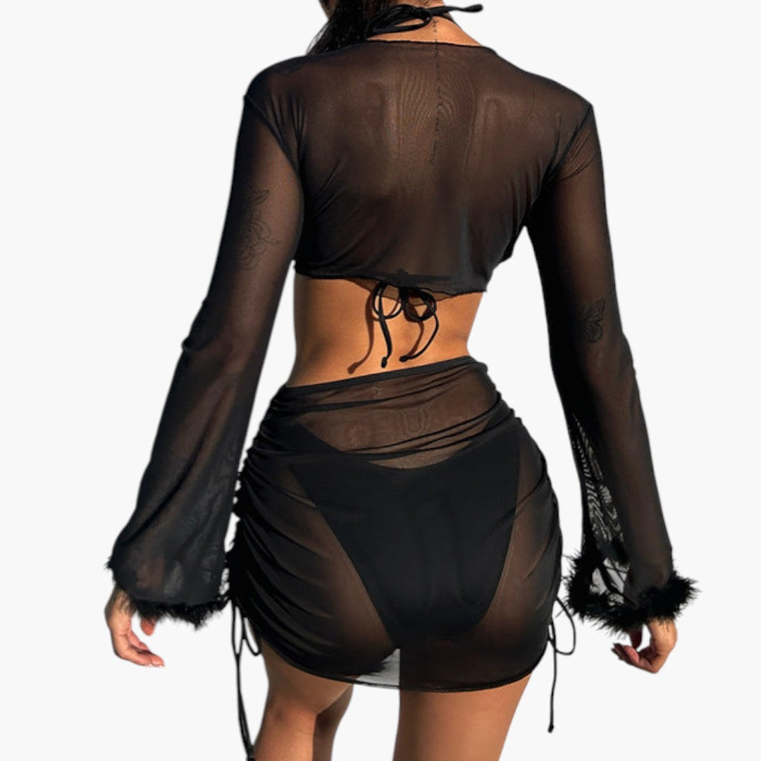 Ensemble bikini femme a par dessus manches longues
