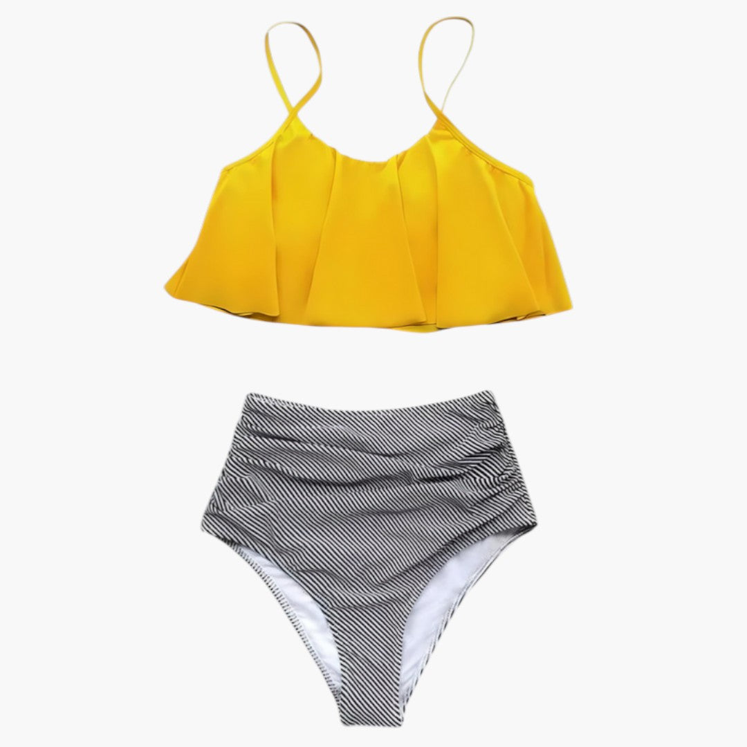 Conjunto de bikini para mujer con top de volantes