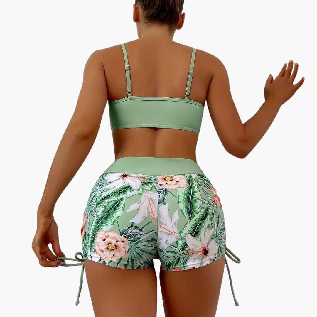 Ensemble bikini femme avec haut froncé