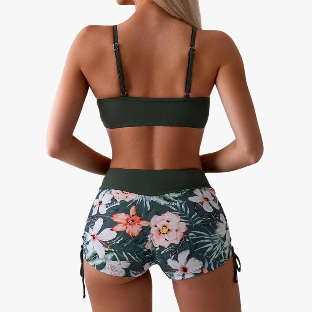Ensemble bikini femme avec haut froncé