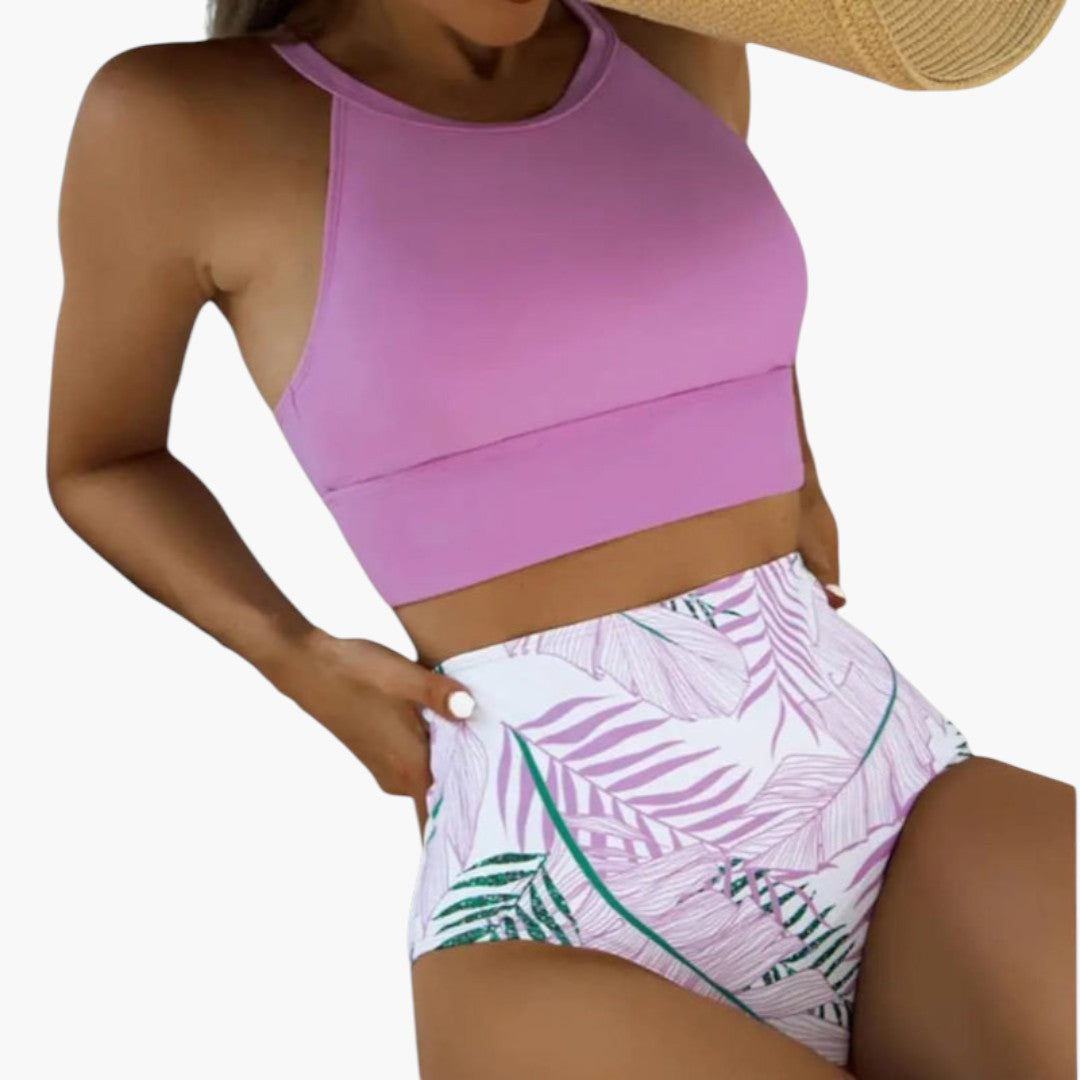 Ensemble bikini femme avec motif floral