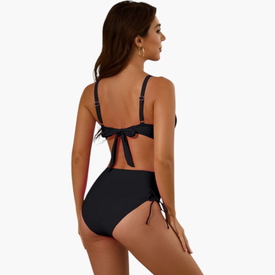 Bikini sæt til kvinder med top med delt skulderstrop