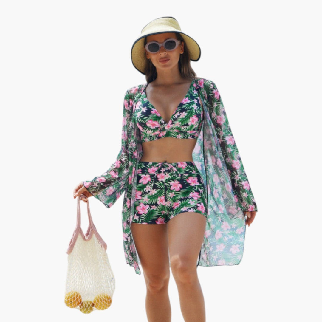Ensemble bikini femmes avec haut imprimé et short