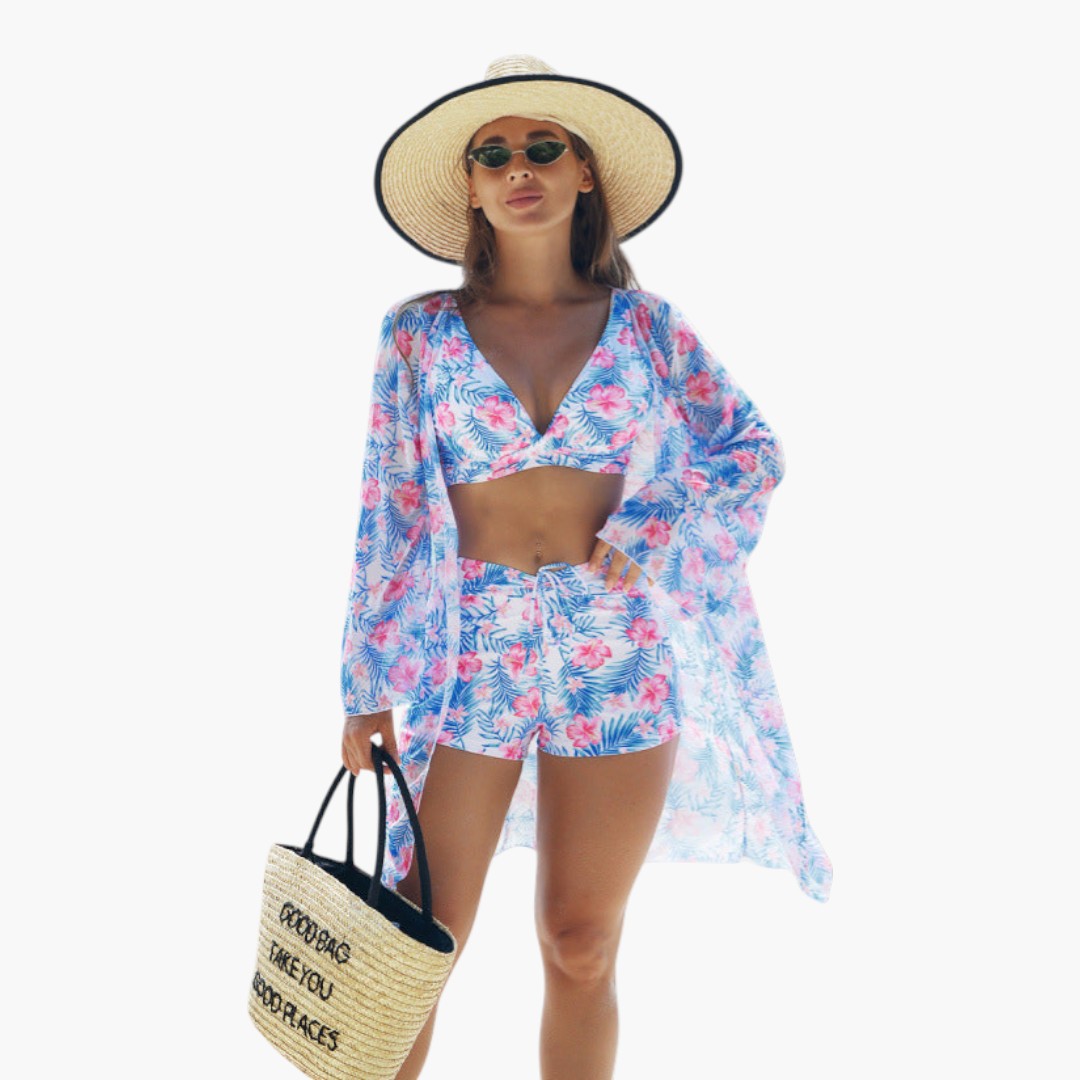 Ensemble bikini femmes avec haut imprimé et short