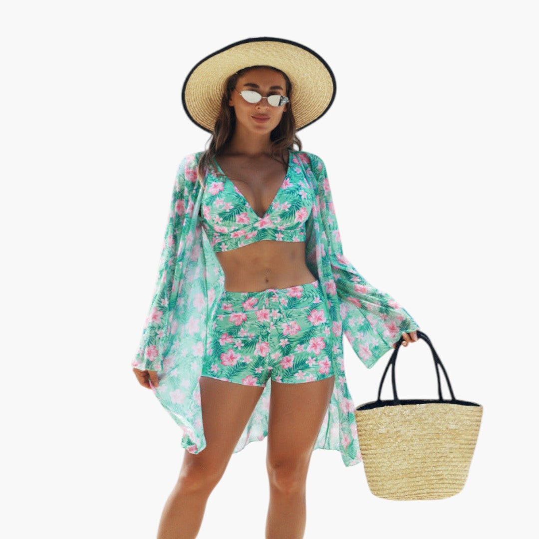 Ensemble bikini femmes avec haut imprimé et short