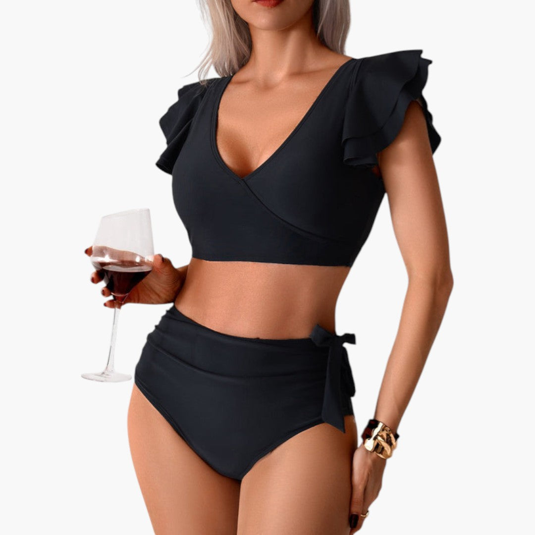 Conjunto de bikini para mujer con mangas con volantes