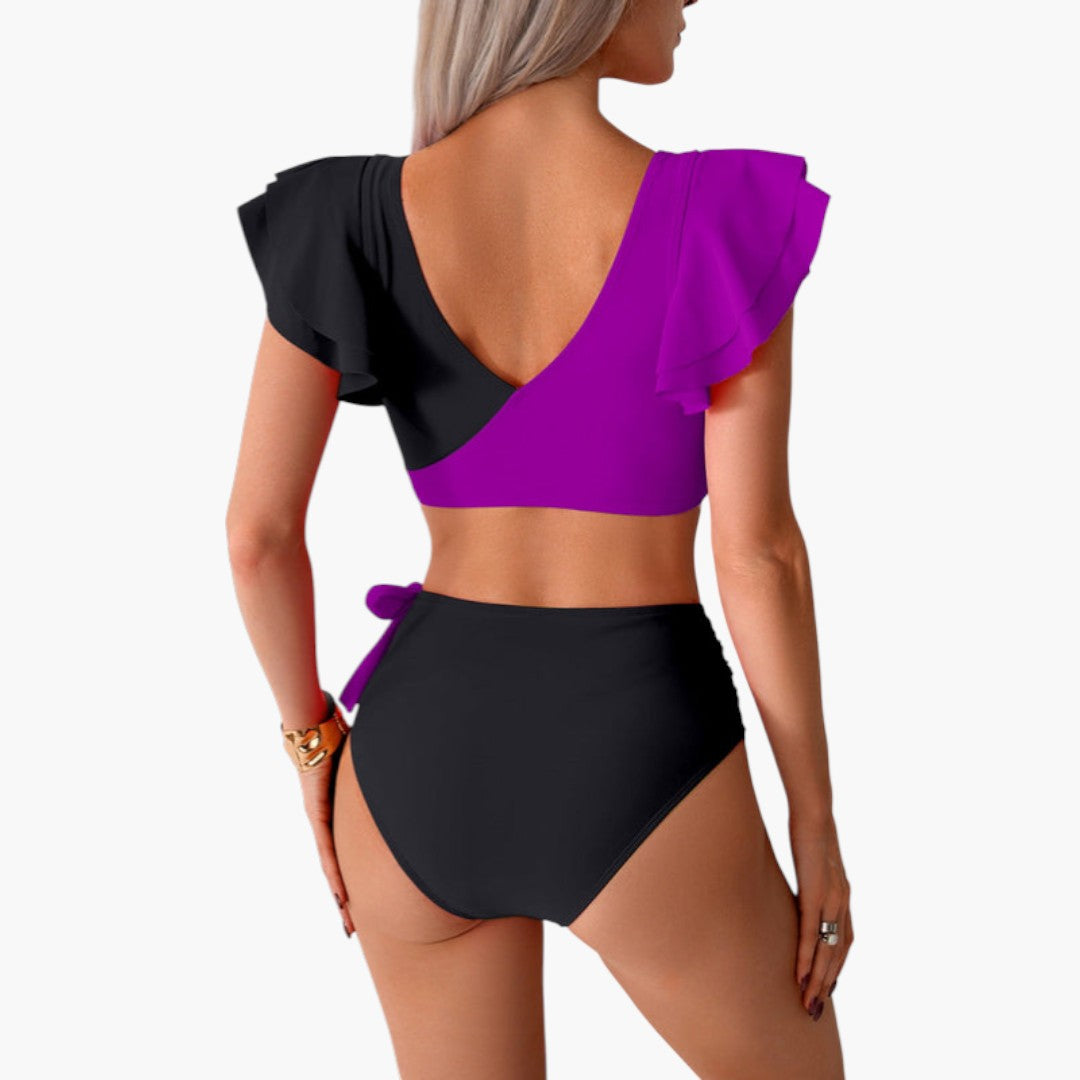 Conjunto de bikini para mujer con mangas con volantes