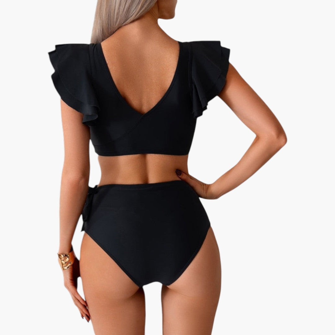 Conjunto de bikini para mujer con mangas con volantes