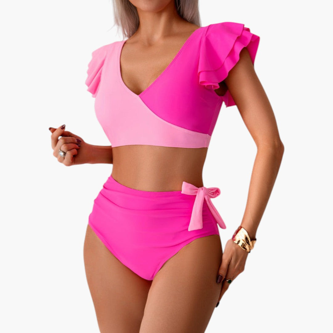Conjunto de bikini para mujer con mangas con volantes