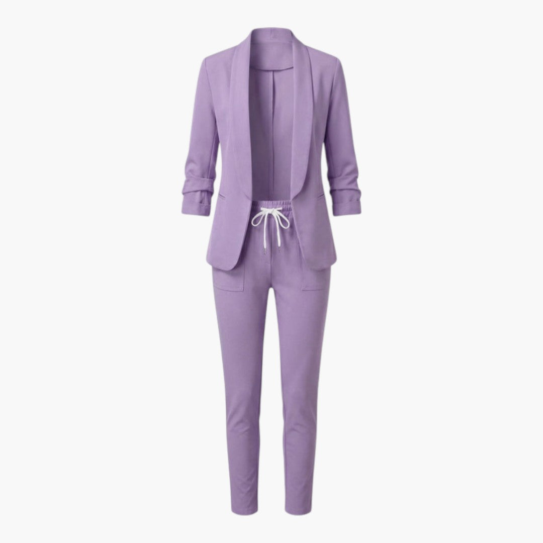 Damenanzug mit Blazer und Hose mit Kordelzugbund