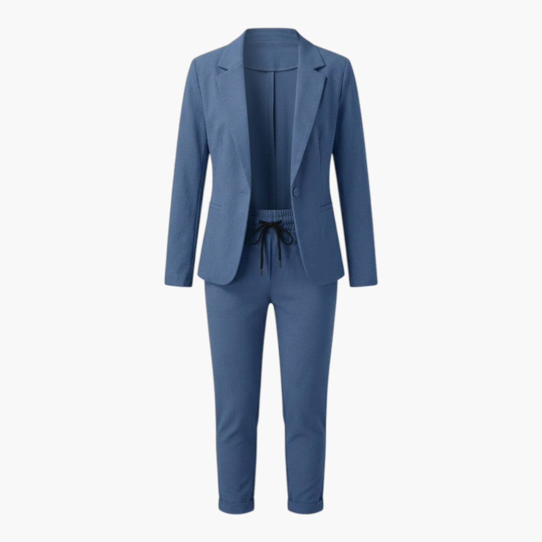 Damenanzug mit Blazer und Hose mit Kordelzugbund