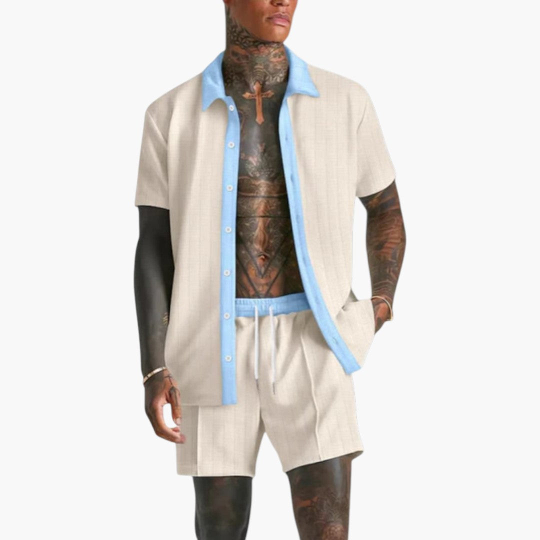 Ensemble d'été hommes a chemise à manches courtes