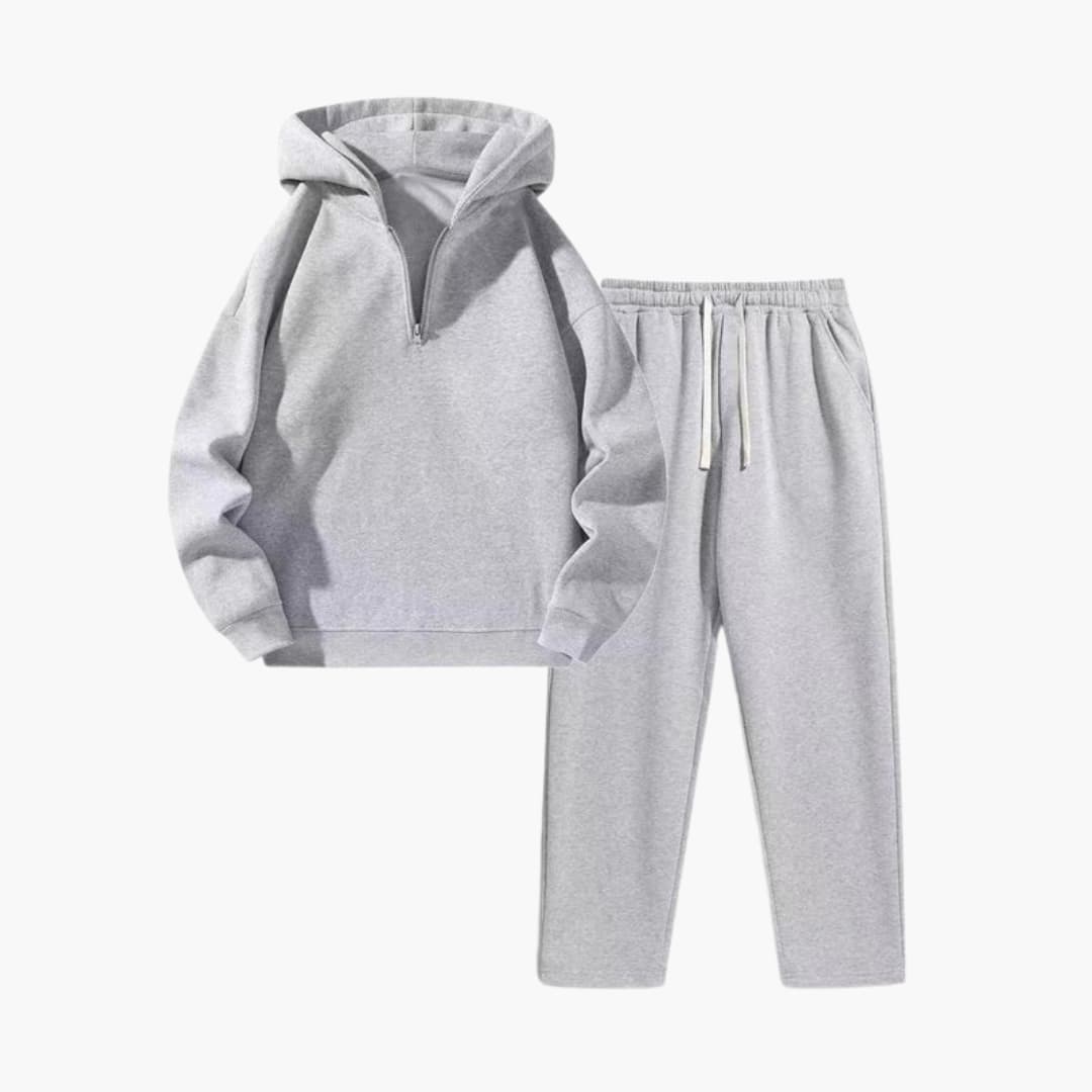 Dame jogging sæt med lynlåstrøje og bukser med snøre