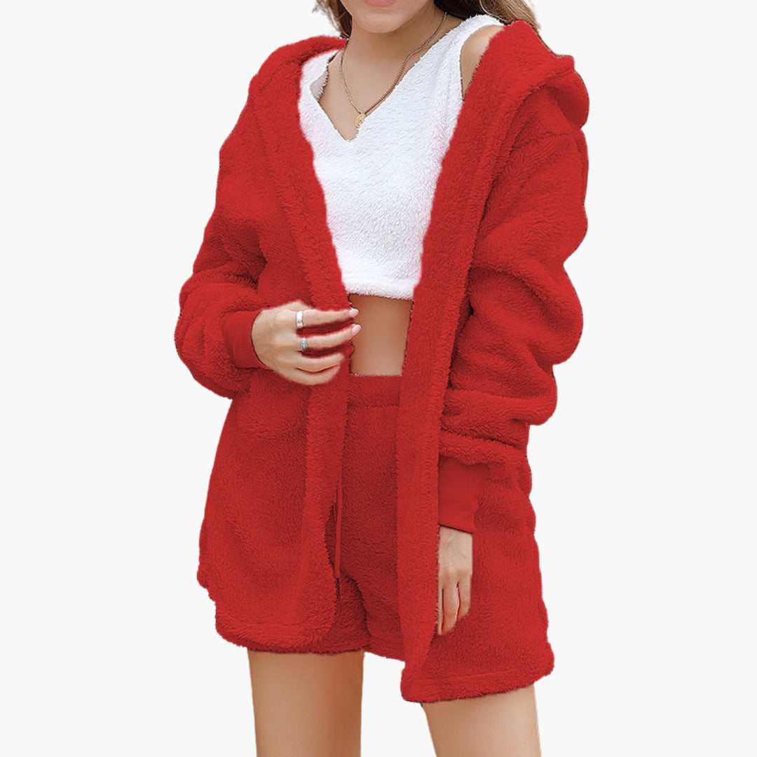 Ensemble détente femme avec veste à capuche et short