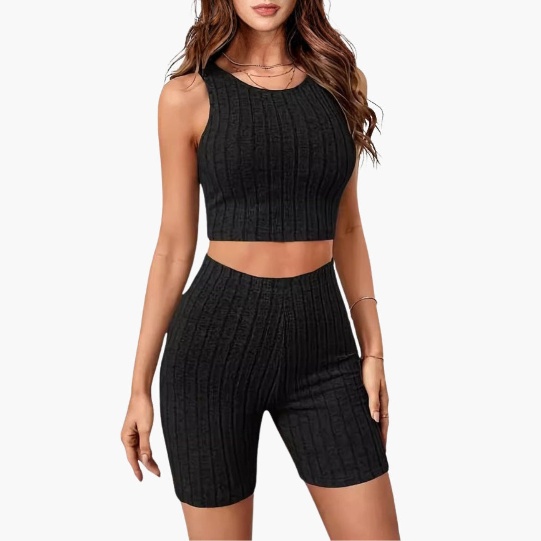 Ensemble deux pièces femmes a haut court et short