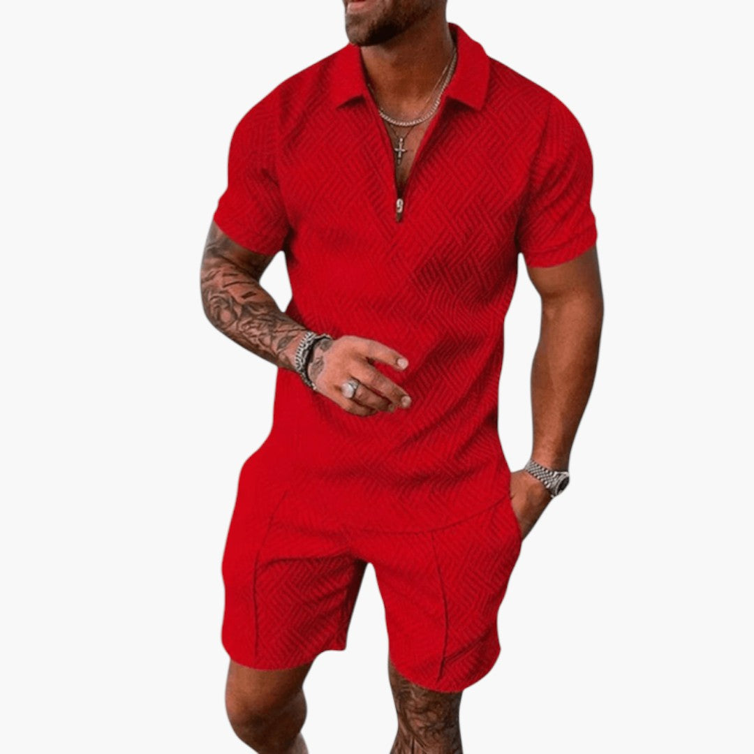 Ensemble deux pièces hommes avec polo et short