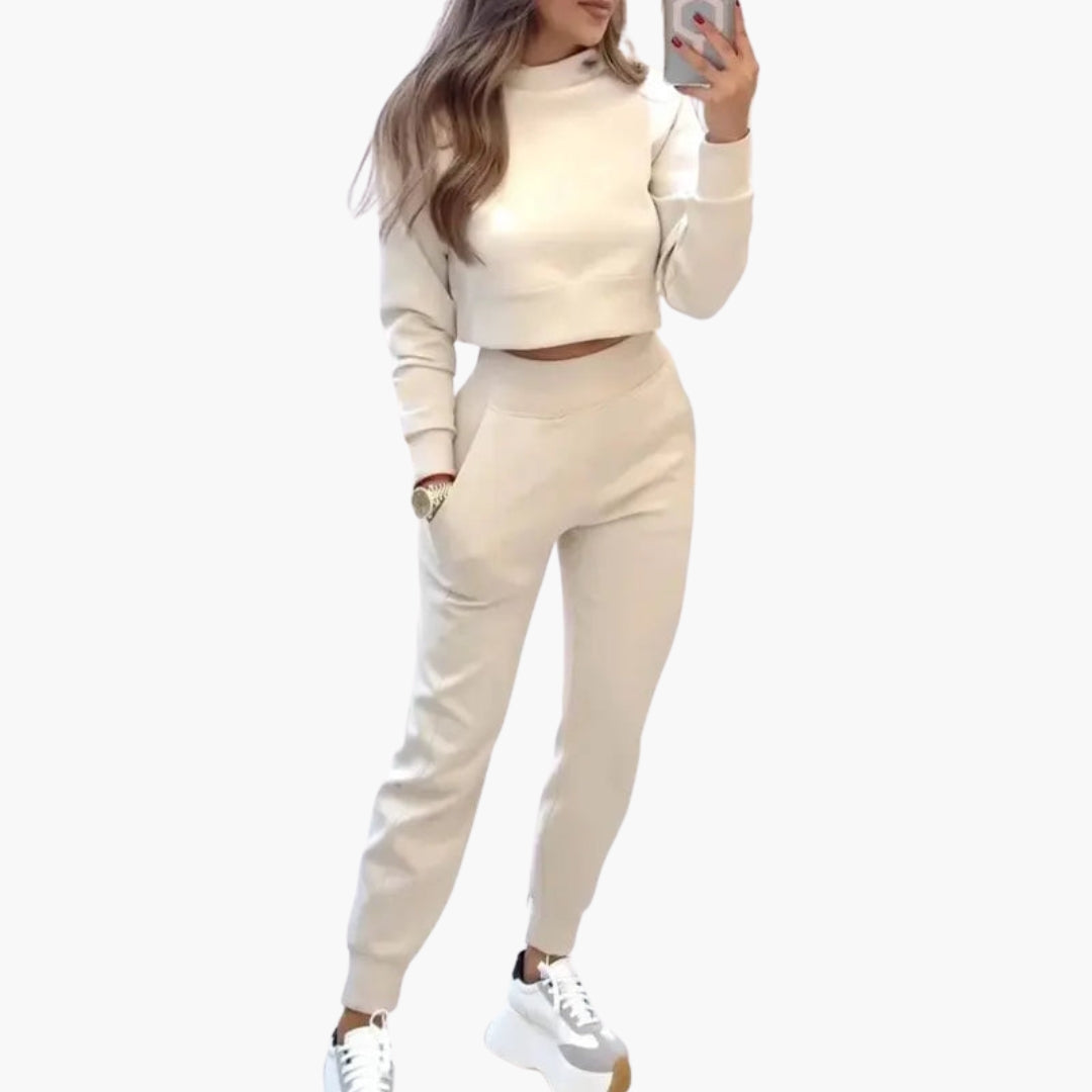 Ensemble femme deux pièces avec pull col rond