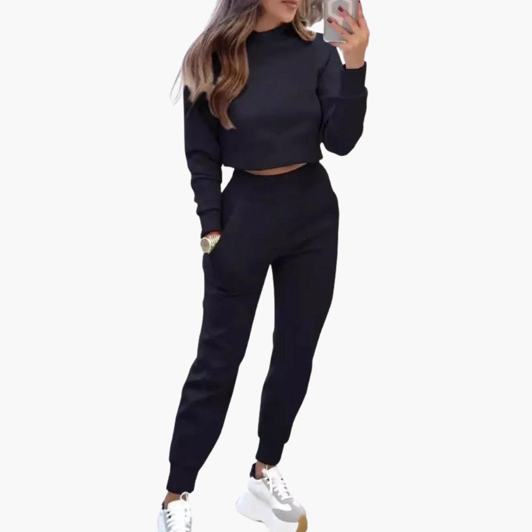 Ensemble femme deux pièces avec pull col rond