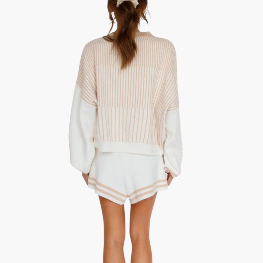 Ensemble femmes a haut oversize et short taille élastique