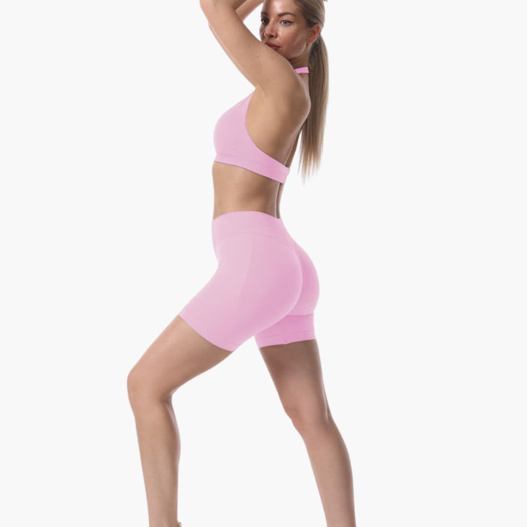 Sport-BH- und Shorts-Set für Damen mit Racerback und elastischem Bund