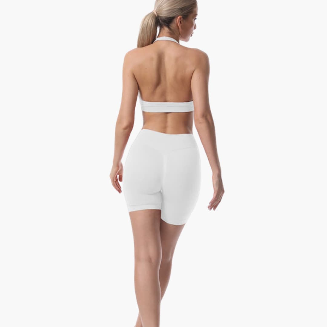 Sport-BH- und Shorts-Set für Damen mit Racerback und elastischem Bund