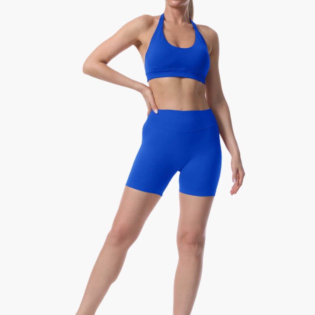 Sport-BH- und Shorts-Set für Damen mit Racerback und elastischem Bund