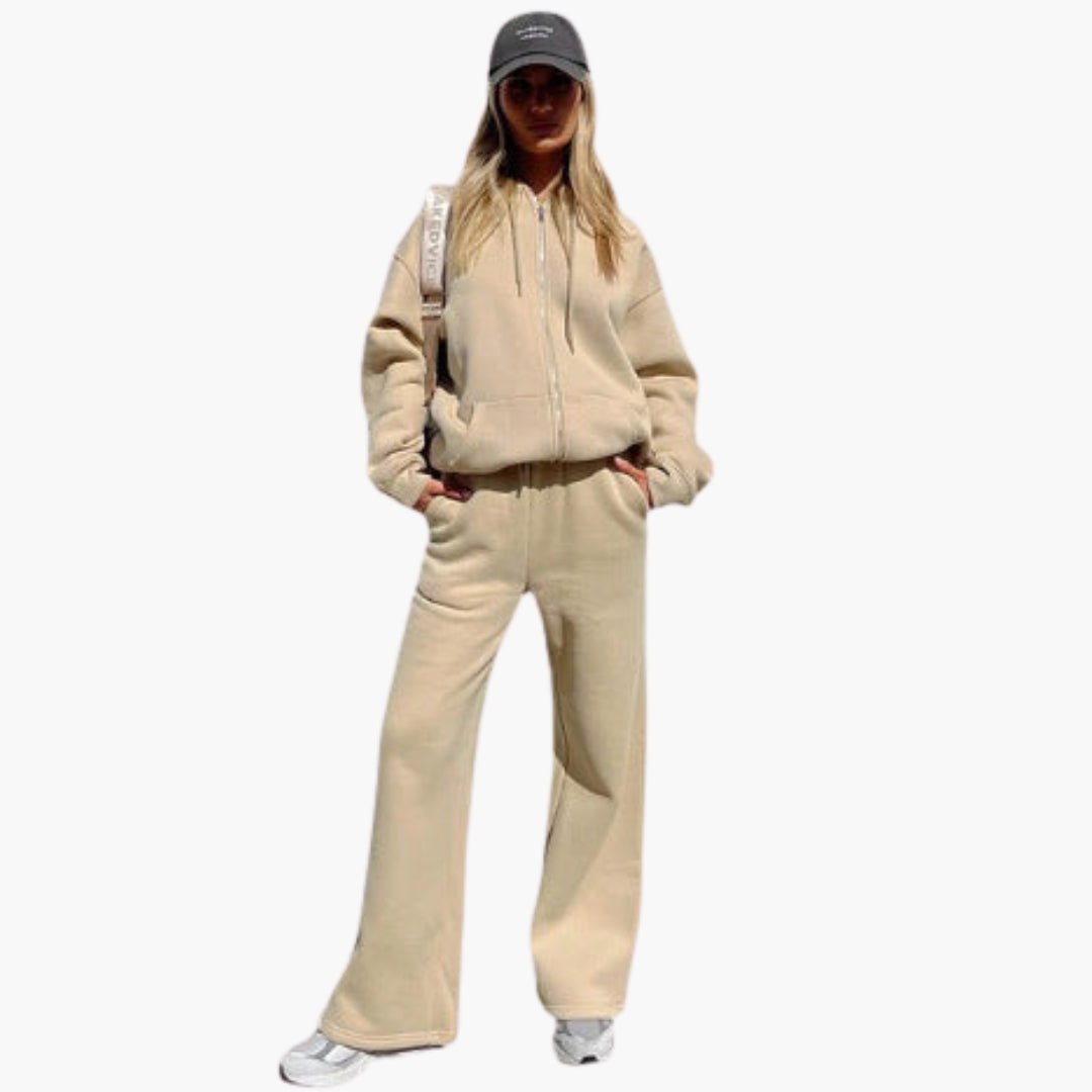 Conjunto de chándal para mujer con sudadera con cremallera