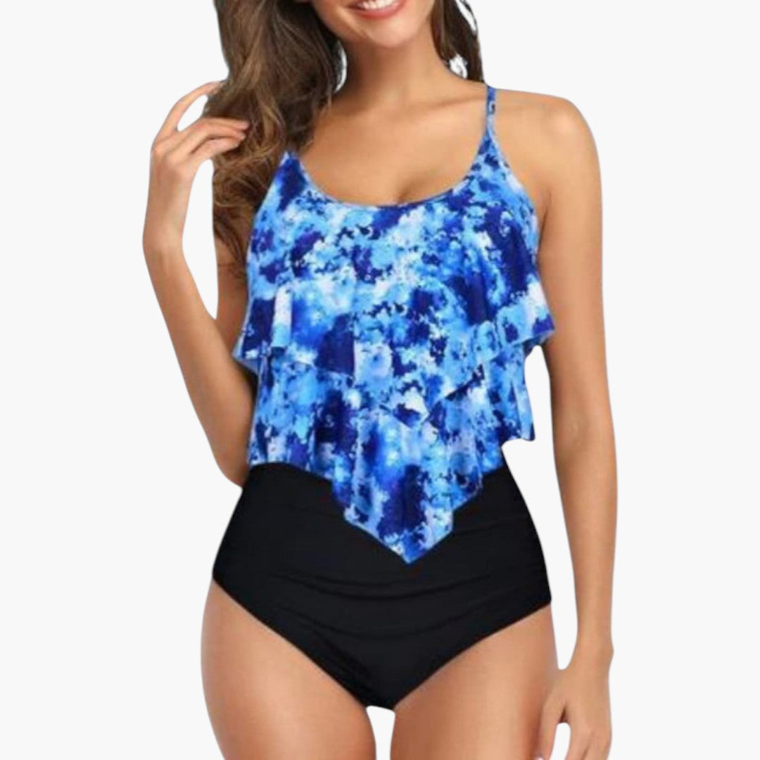 Ensemble tankini femmes a haut à volants