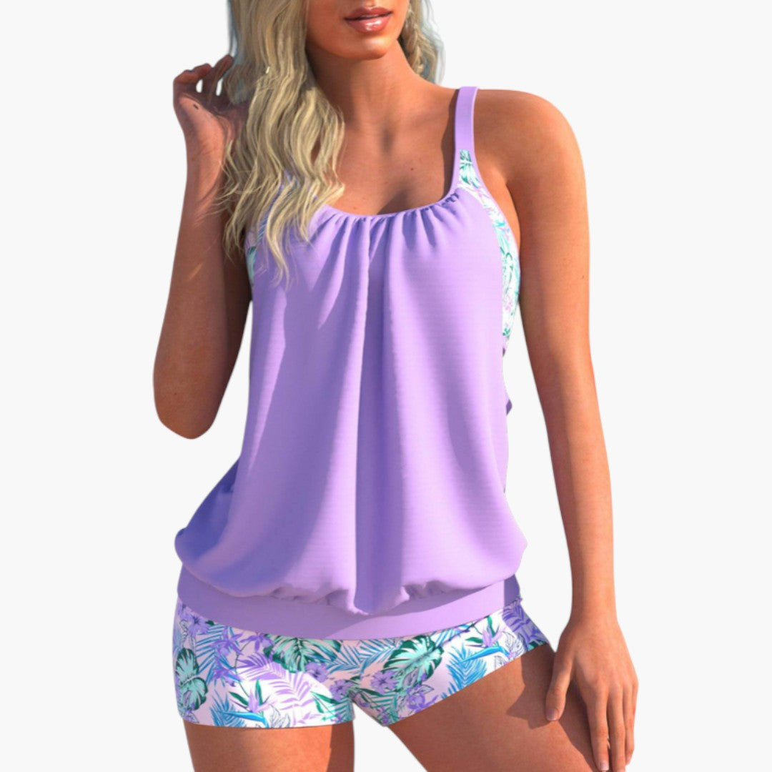 Tankini sæt til kvinder med blondertop