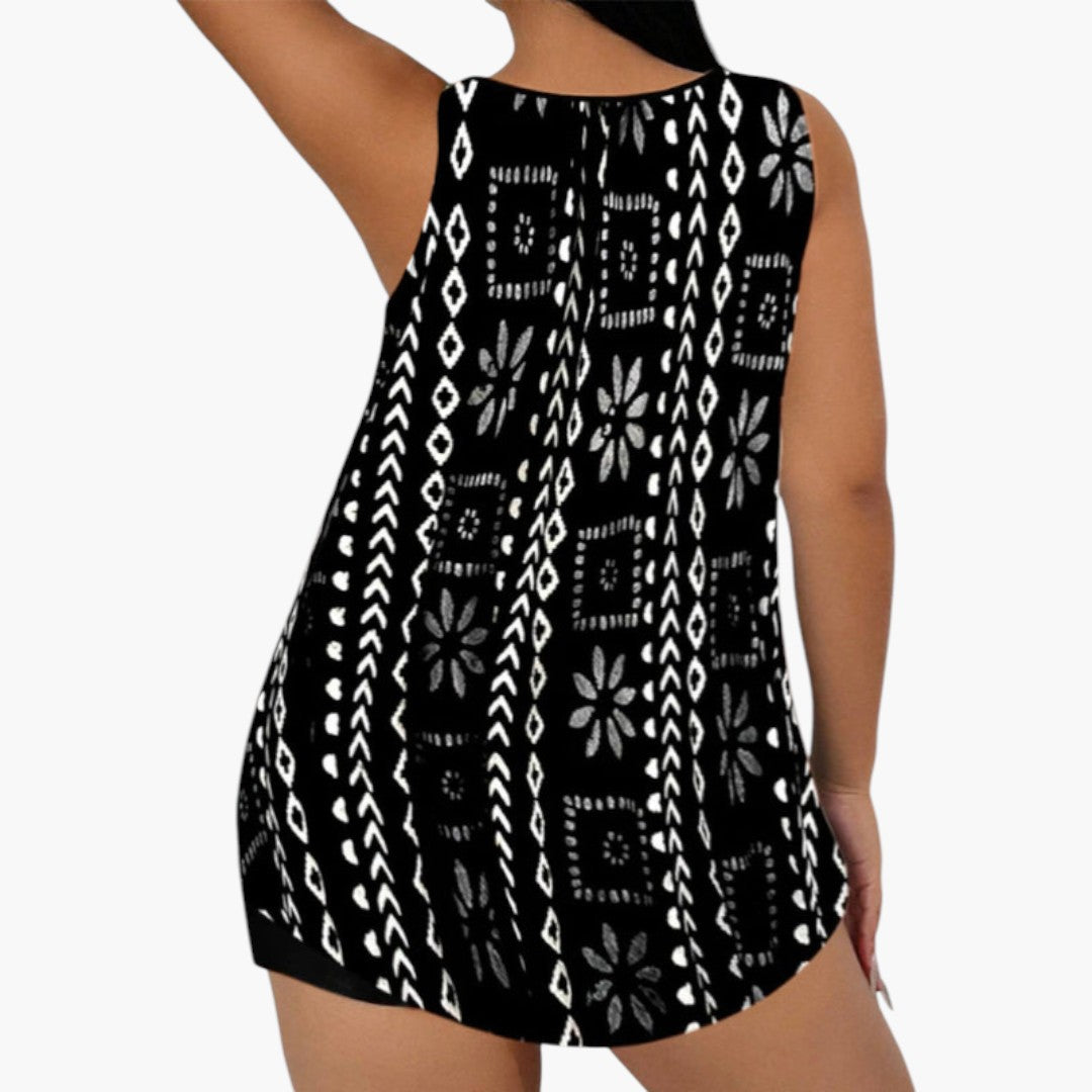 Ensemble tankini femmes a haut imprimé et bas short