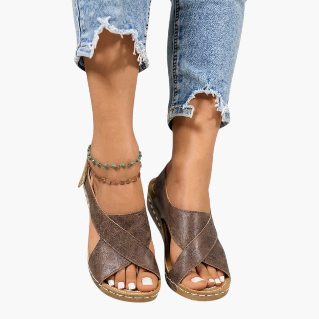 Women's Sandals with Platform Sole and Wedge Heel