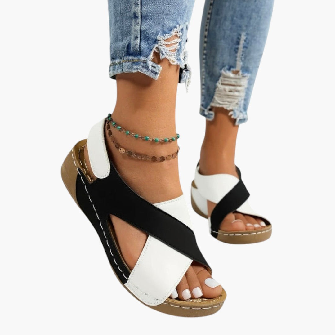 Women's Sandals with Platform Sole and Wedge Heel