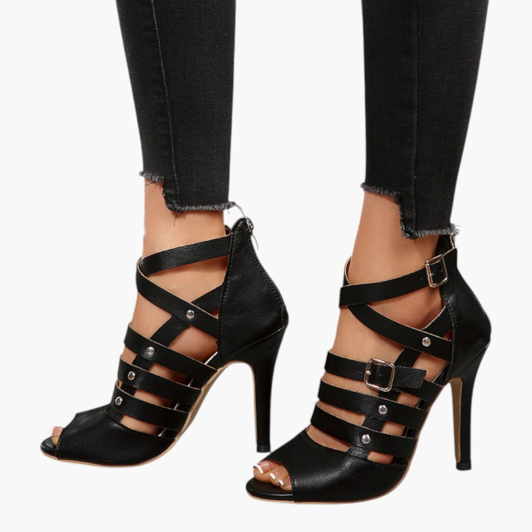 Dam Sandaler med Stiletthäl och Dragkedja