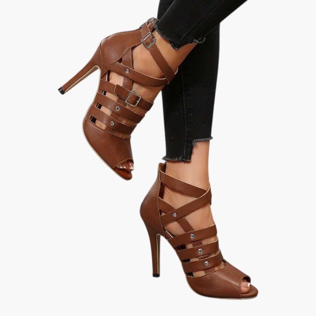 Dam Sandaler med Stiletthäl och Dragkedja
