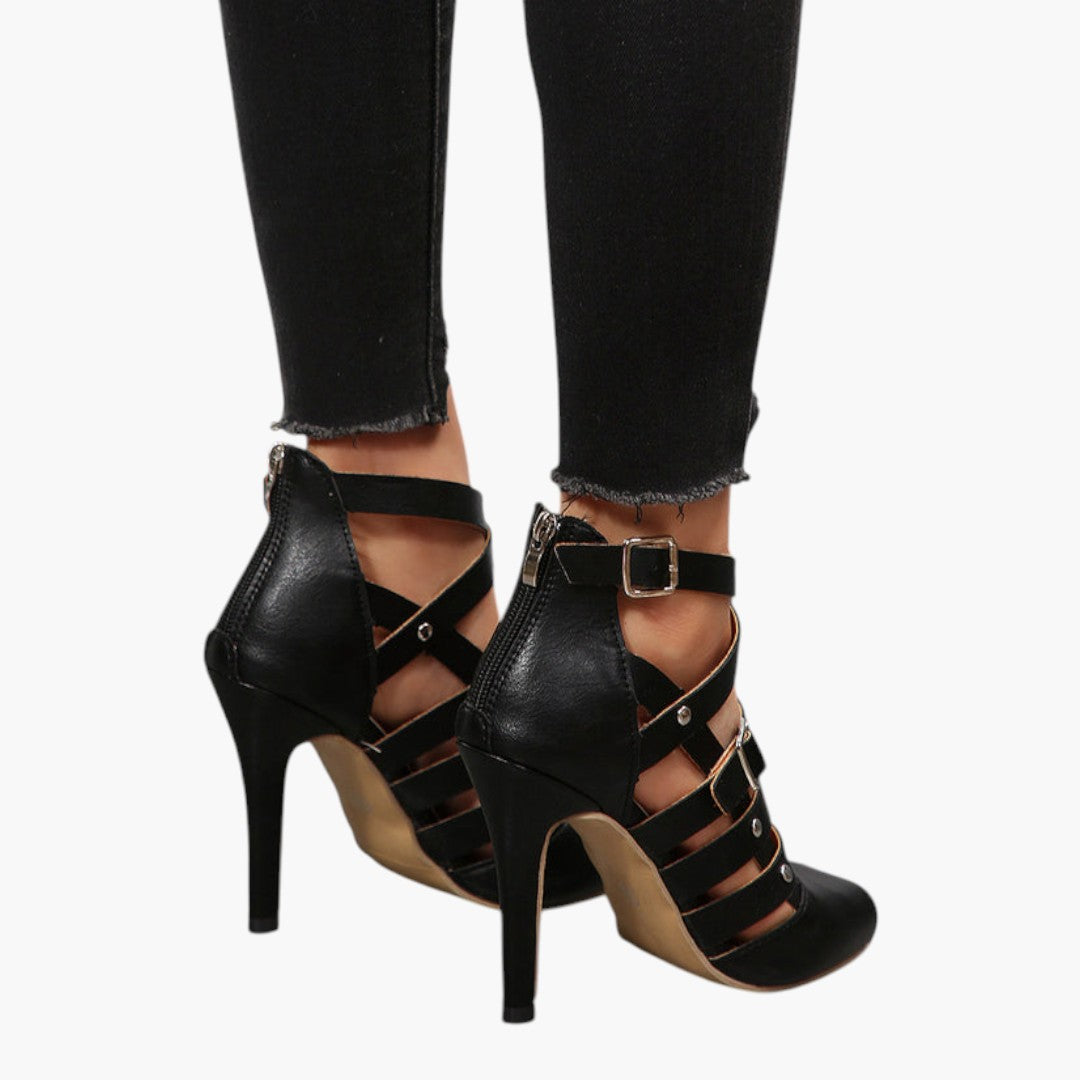 Dam Sandaler med Stiletthäl och Dragkedja