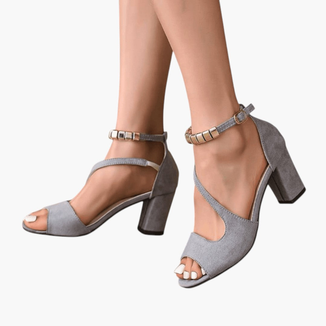 Women's Sandals with Block Heel and Adjustable Strap
